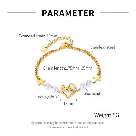 Bratara inox reglabila Puls, Stelute, Perle si Abalone [9]