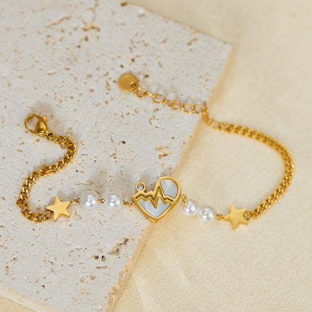 Bratara inox reglabila Puls, Stelute, Perle si Abalone [12]