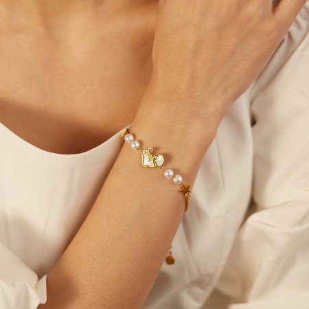 Bratara inox reglabila Puls, Stelute, Perle si Abalone [5]