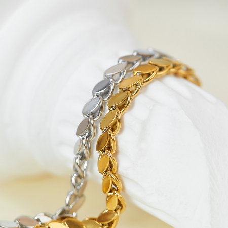 Bratara inox auriu reglabila Sirag de Frunze [9]