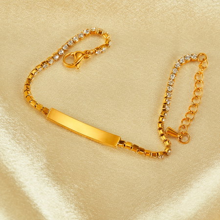 Bratara tennis inox reglabila cu placuta si zirconii [4]