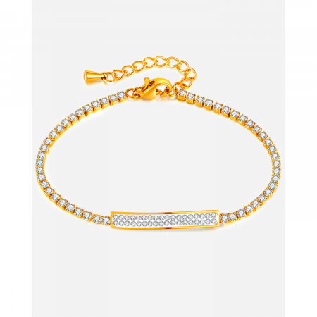 Bratara tennis inox reglabila cu placuta si zirconii [9]