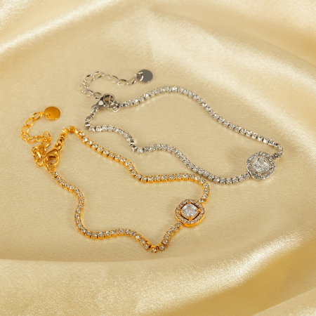 Bratara tennis inox reglabila cu zirconii [8]