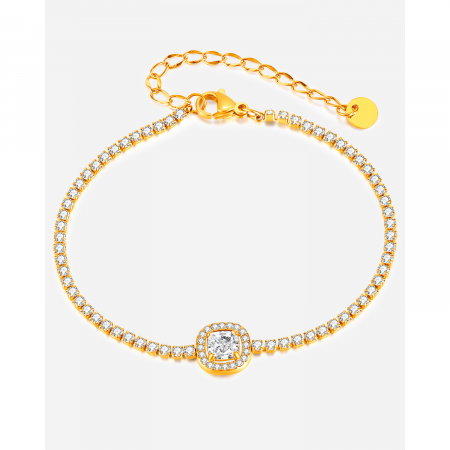 Bratara tennis inox reglabila cu zirconii [10]