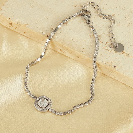 Bratara tennis inox reglabila cu zirconii [4]