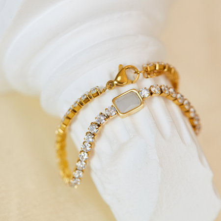 Bratara tennis inox reglabila Elegance cu Zirconii [4]