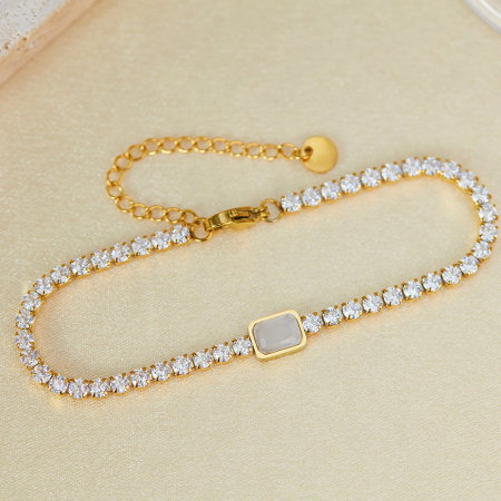 Bratara tennis inox reglabila Elegance cu Zirconii [9]