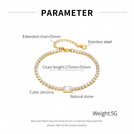 Bratara tennis inox reglabila Elegance cu Zirconii [10]