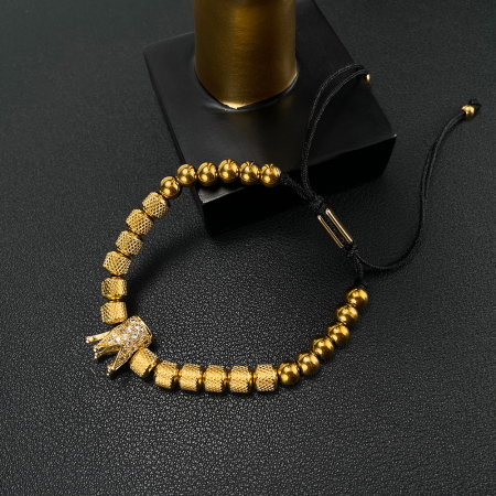 Bratara inox reglabila Unisex cu Coroana [2]