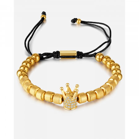 Bratara inox reglabila Unisex cu Coroana [8]