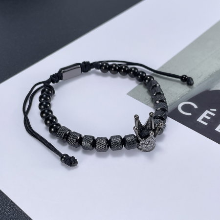 Bratara inox reglabila Unisex cu Coroana [2]