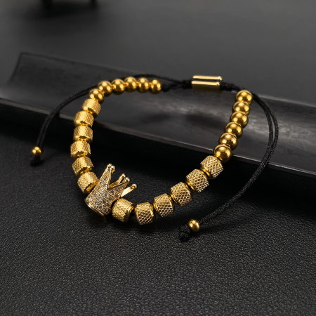 Bratara inox reglabila Unisex cu Coroana [4]