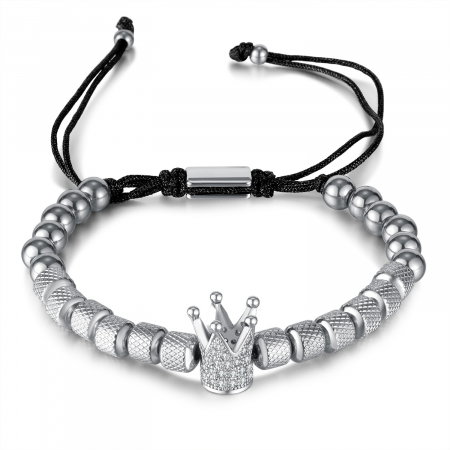 Bratara inox reglabila Unisex cu Coroana [0]