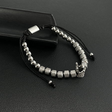 Bratara inox reglabila Unisex cu Coroana [2]
