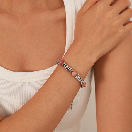 Bratara inox reglabila Unisex cu Hematit si Obsidian Mahogany [3]