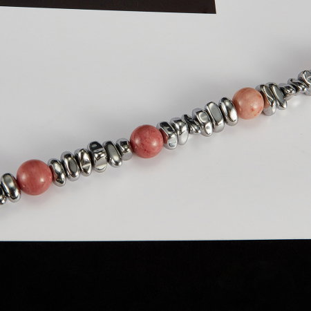 Bratara inox reglabila Unisex cu Hematit si Obsidian Mahogany [5]