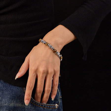 Bratara inox reglabila Unisex cu Ochi de Tigru [1]