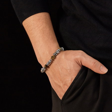 Bratara inox reglabila Unisex cu Ochi de Tigru [3]