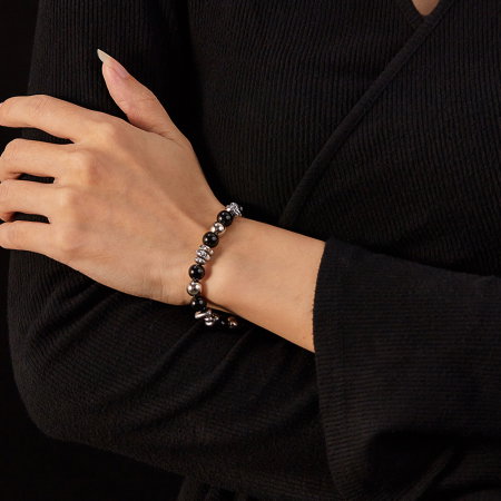 Bratara inox reglabila unisex cu onix [4]