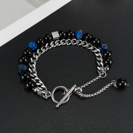 Bratara inox reglabila Unisex cu Onix [13]