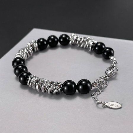 Bratara inox reglabila Unisex cu Onix [3]