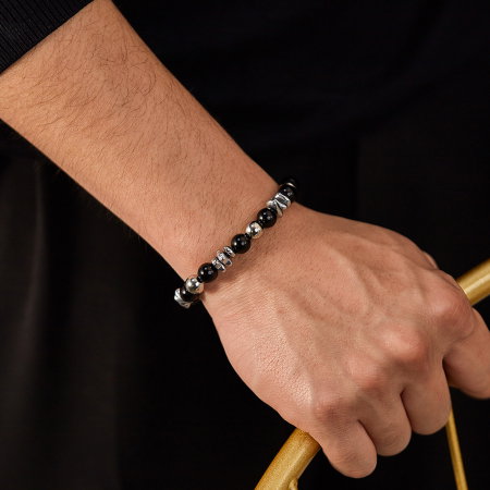 Bratara inox reglabila unisex cu onix [6]