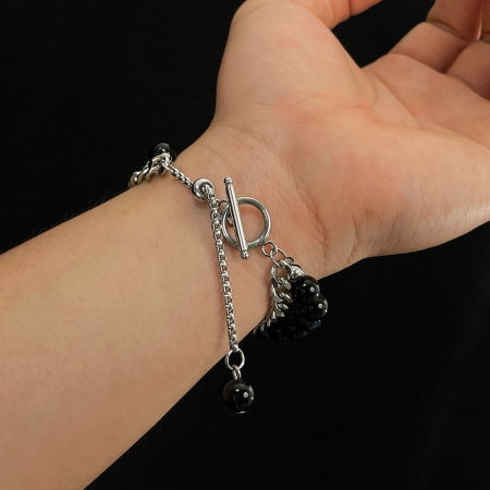 Bratara inox reglabila Unisex cu Onix [5]