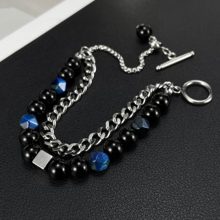 Bratara inox reglabila Unisex cu Onix [12]