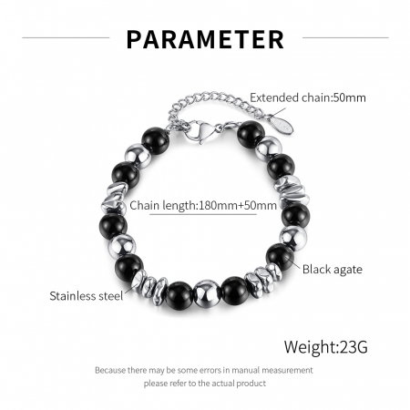 Bratara inox reglabila unisex cu onix [9]