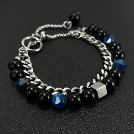 Bratara inox reglabila Unisex cu Onix [11]