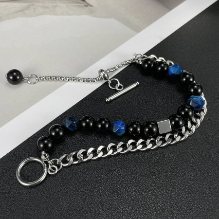 Bratara inox reglabila Unisex cu Onix [2]