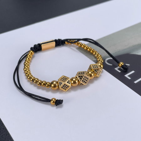 Bratara inox reglabila Unisex cu Romburi [2]