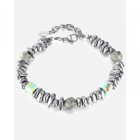 Bratara inox reglabila Unisex cu Tarzanstone  si Hematite [14]