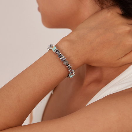 Bratara inox reglabila Unisex cu Tarzanstone  si Hematite [11]