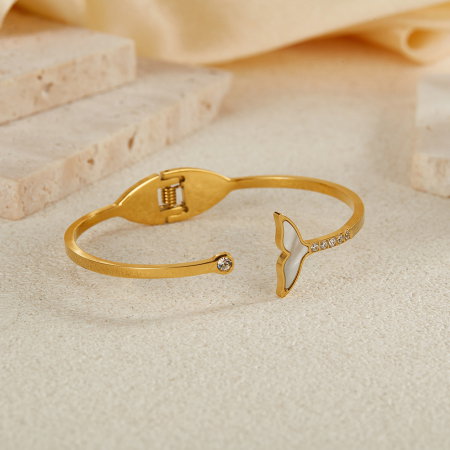 Bratara inox Sirena cu zirconii si abalone [5]