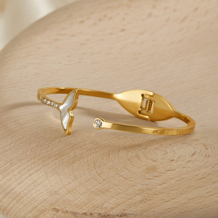 Bratara inox Sirena cu zirconii si abalone [9]