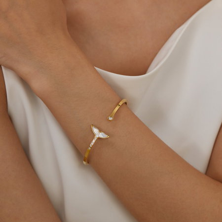 Bratara inox Sirena cu zirconii si abalone [1]