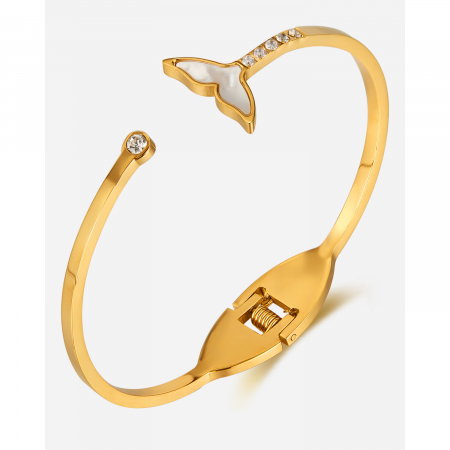 Bratara inox Sirena cu zirconii si abalone [14]