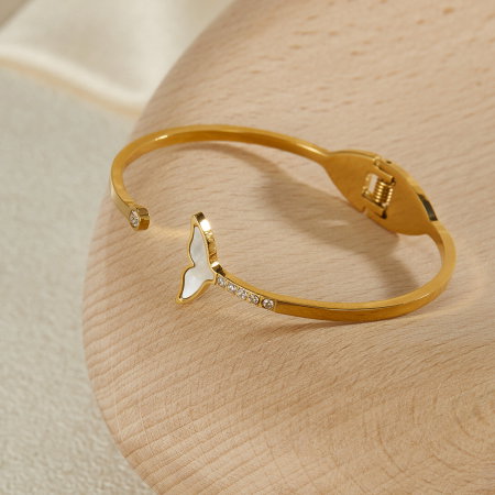 Bratara inox Sirena cu zirconii si abalone [4]