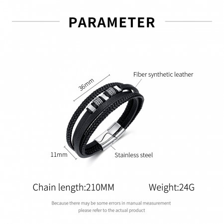 Bratara piele cu elemente din inox [8]