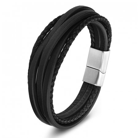 Bratara piele naturala negru Simplicity [0]