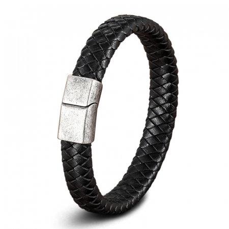 Bratara piele naturala si catarama inox antichizat