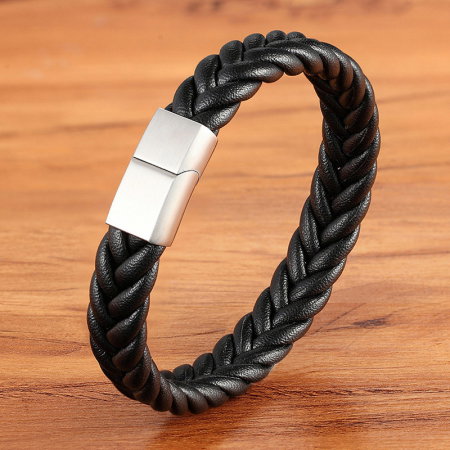 Bratara piele naturala si catarama inox mat [0]