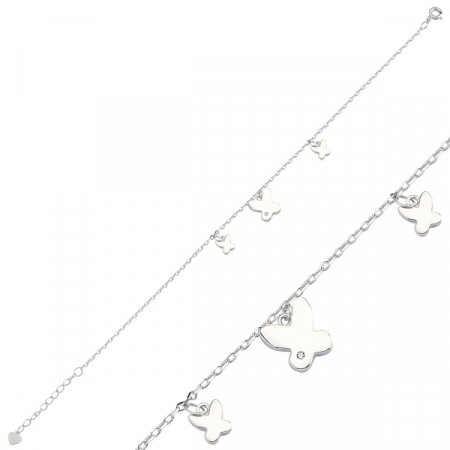 Bratara placata cu rodiu, cu flururasi