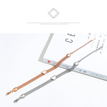 Bratara plasa inox aurie cu inimioara – Rafinament si feminitate moderna [9]