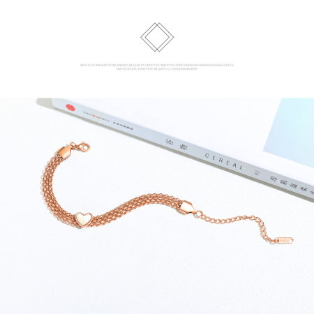 Bratara plasa inox aurie cu inimioara – Rafinament si feminitate moderna [5]