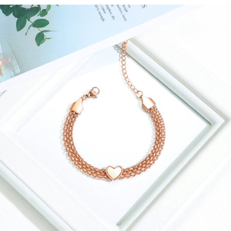 Bratara plasa inox aurie cu inimioara – Rafinament si feminitate moderna [6]