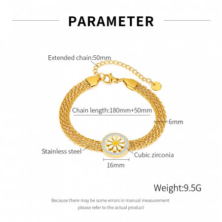 Bratara plasa inox reglabila cu margareta [9]