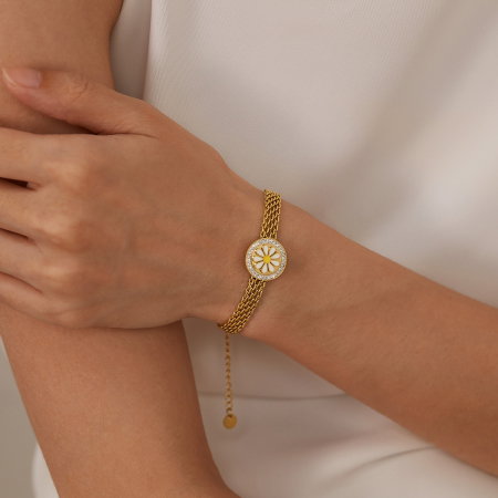 Bratara plasa inox reglabila cu margareta [8]