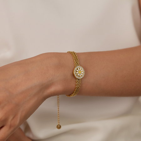 Bratara plasa inox reglabila cu margareta [3]